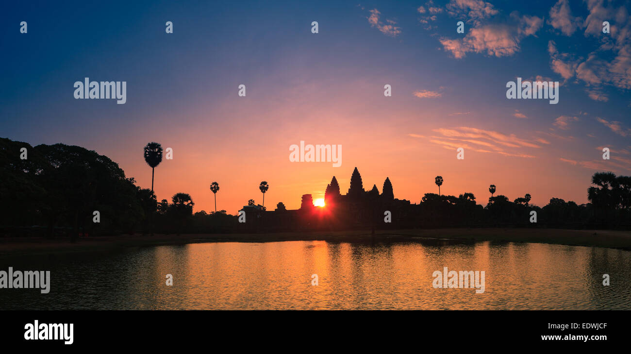 Sunrise at Angkor Wat, near Siem Reap, Cambodia. Stock Photo