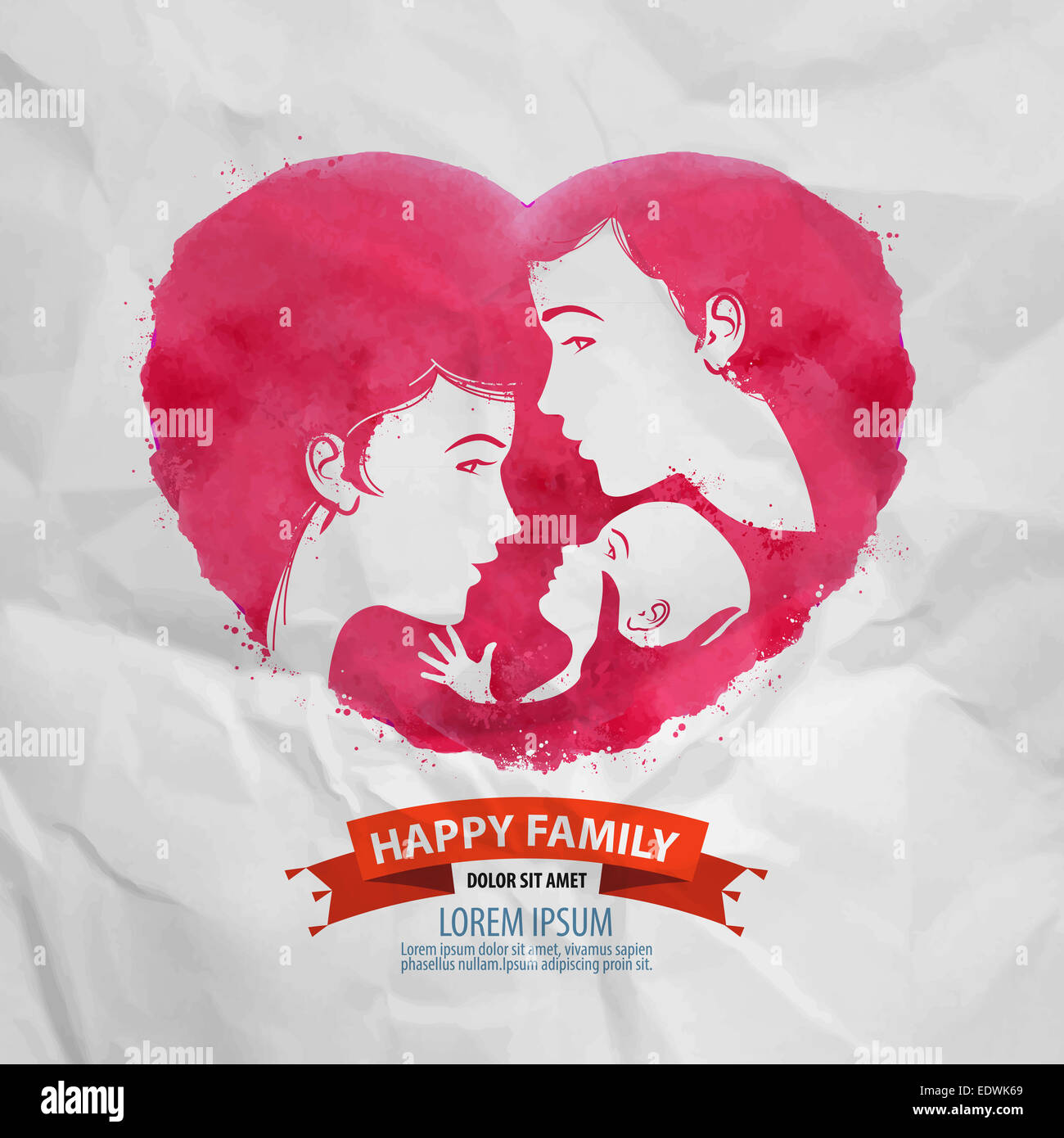 happy family vector logo design template. motherhood or child icon. Stock Photo