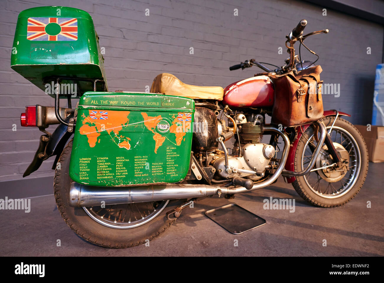 1974 Triumph Tiger 100 Motorcycle Known As The Transworld Trumpet Used By Ted Simon On His Round World Trip Stock Photo