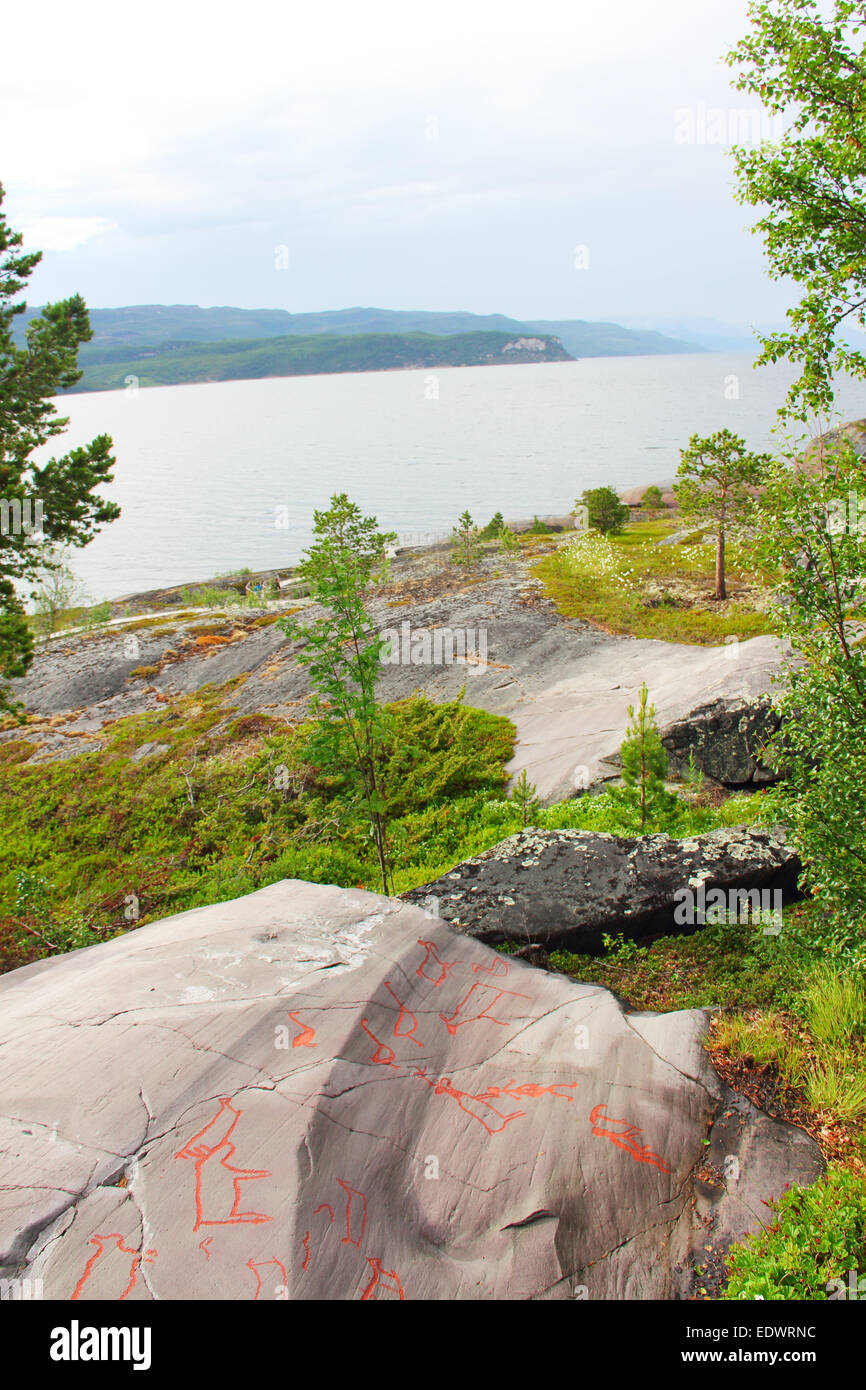 Rock carvings at Alta, Norway Stock Photo Alamy