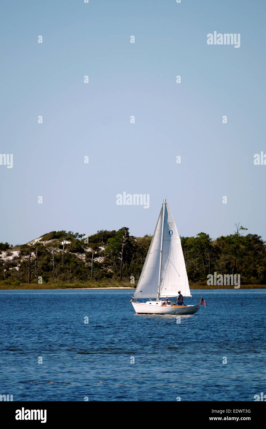 Boat sailing near Fort Walton Beach Stock Photo