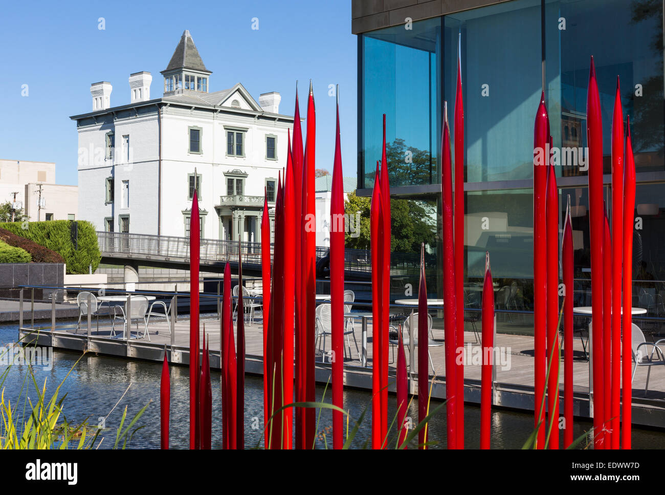 Dale Chihuly glass reed sculpture at the Virginia Museum of Fine Arts VMFA in Richmond, Virginia Stock Photo