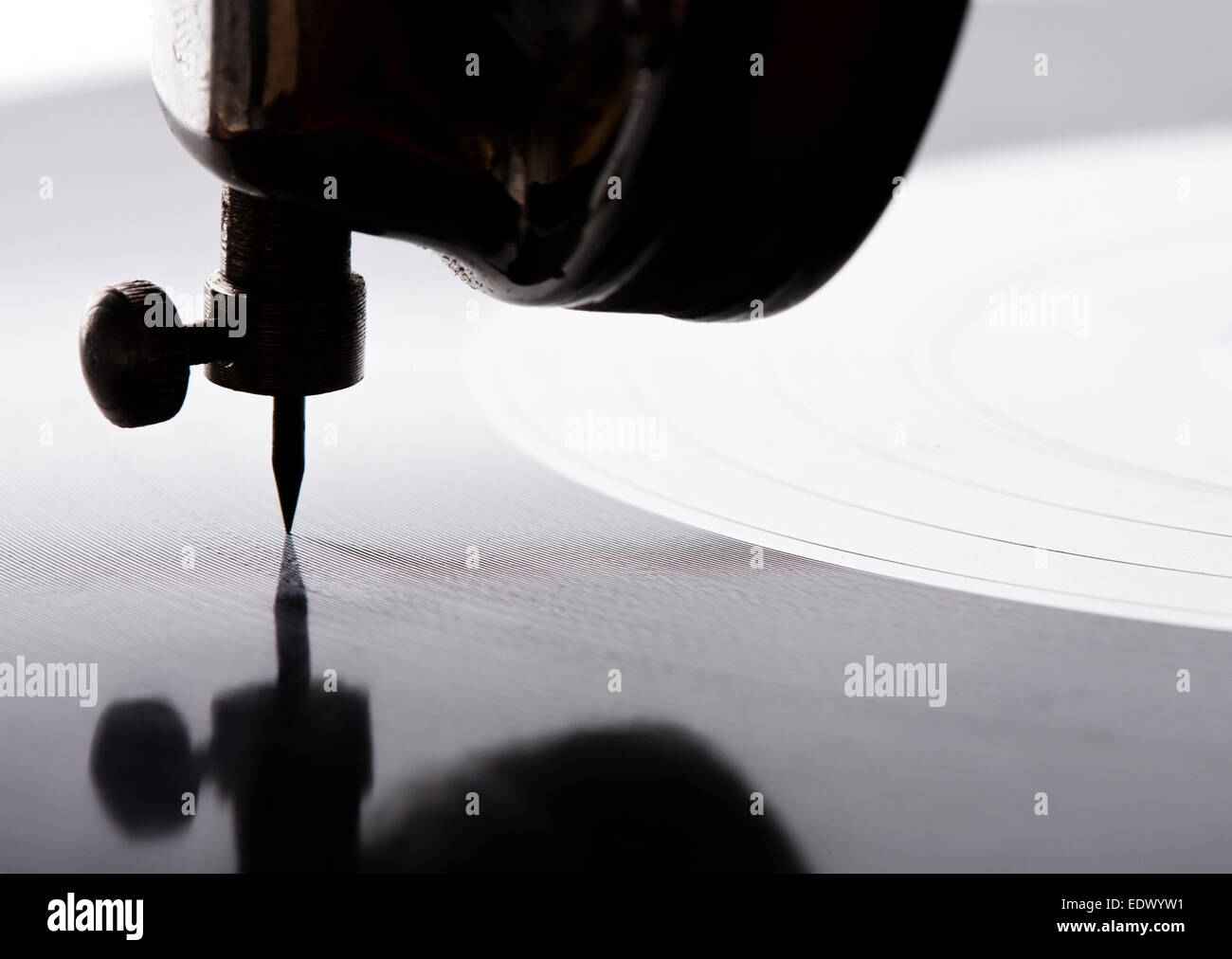 old gramophone needle closeup playing vinyl record Stock Photo Alamy