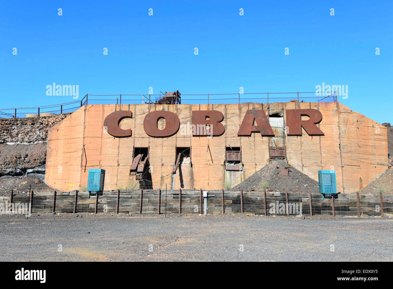 Cobar Old Mine Sign, Cobar, New South Wales, Australia Stock Photo