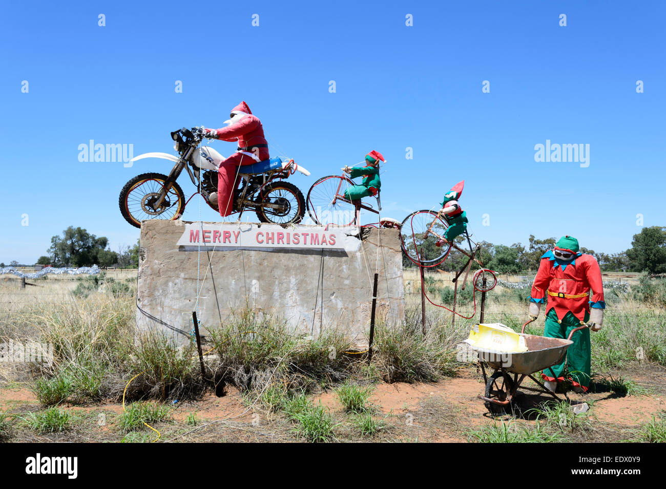 Humorous Christmas Display, New South Wales, Australia Stock Photo