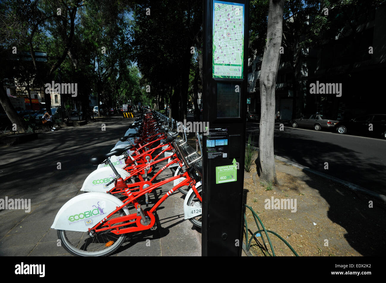 Ecobici rental bikes in Mexico City, Mexico Stock Photo