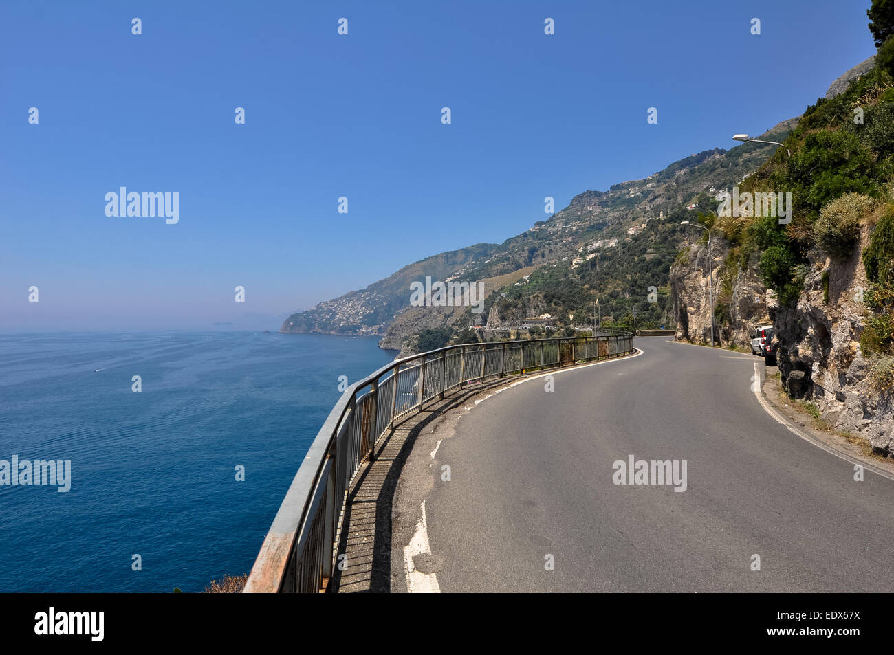 Positano and Amalfi, the most famous summer vacationland in southern Italy. Stock Photo