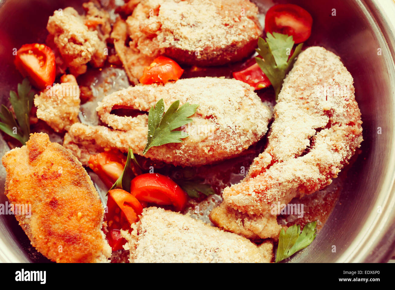 pink salmon, cooking process Stock Photo - Alamy