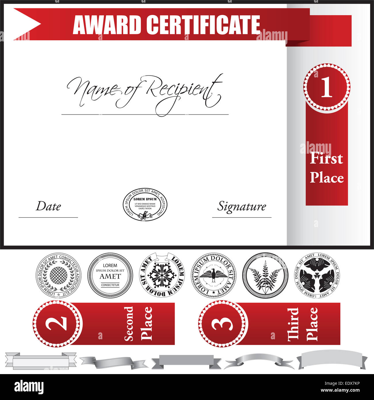 Award Certificate Template Stock Photo
