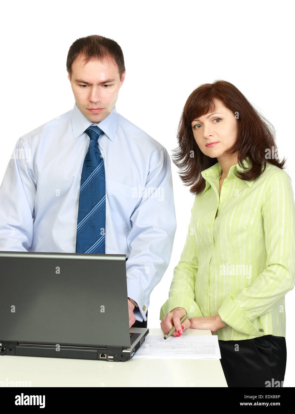 A man and woman work Stock Photo - Alamy