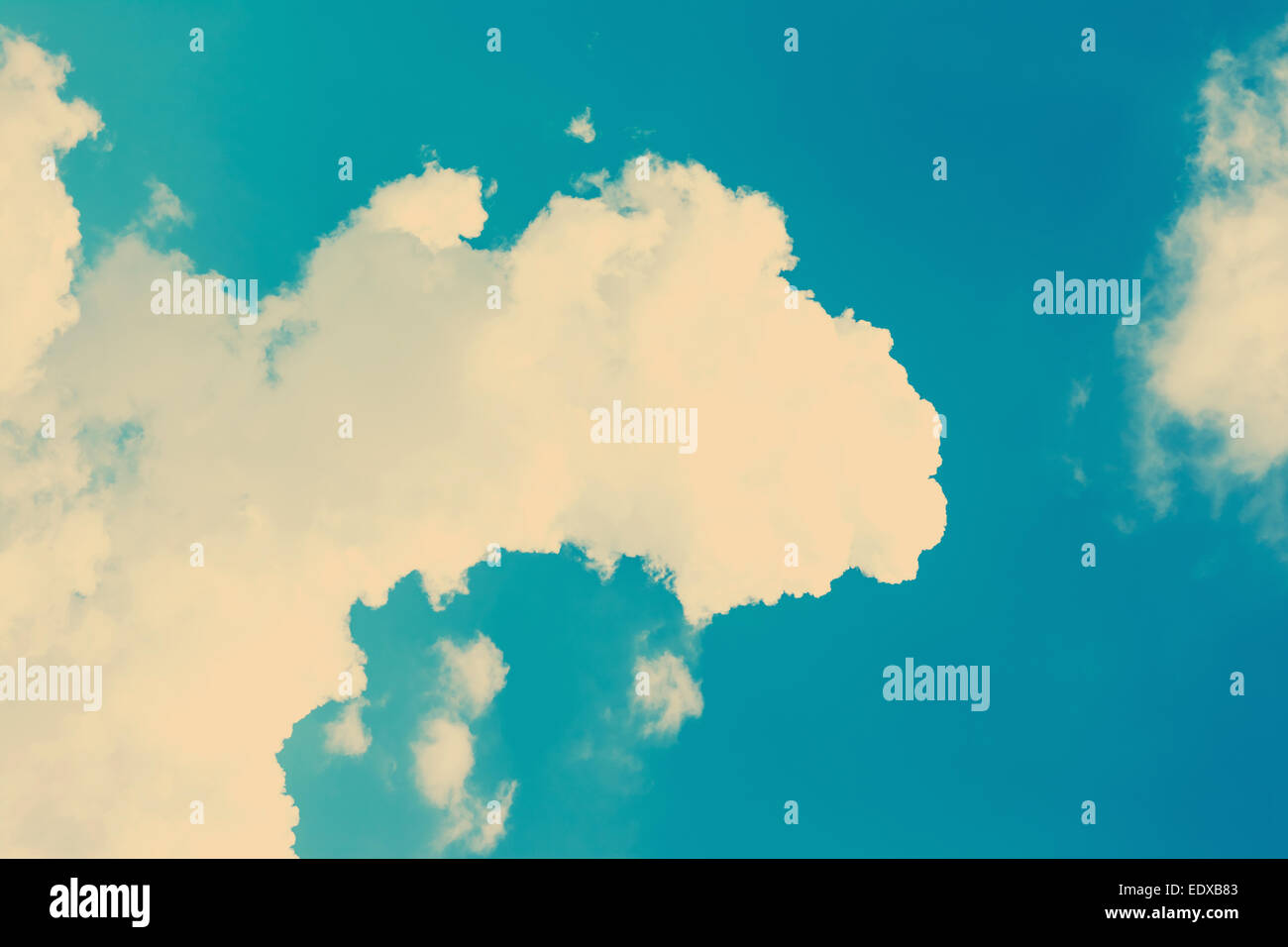 Retro Photo Of Summer Blue Sky With Cumulus White Clouds Stock Photo ...