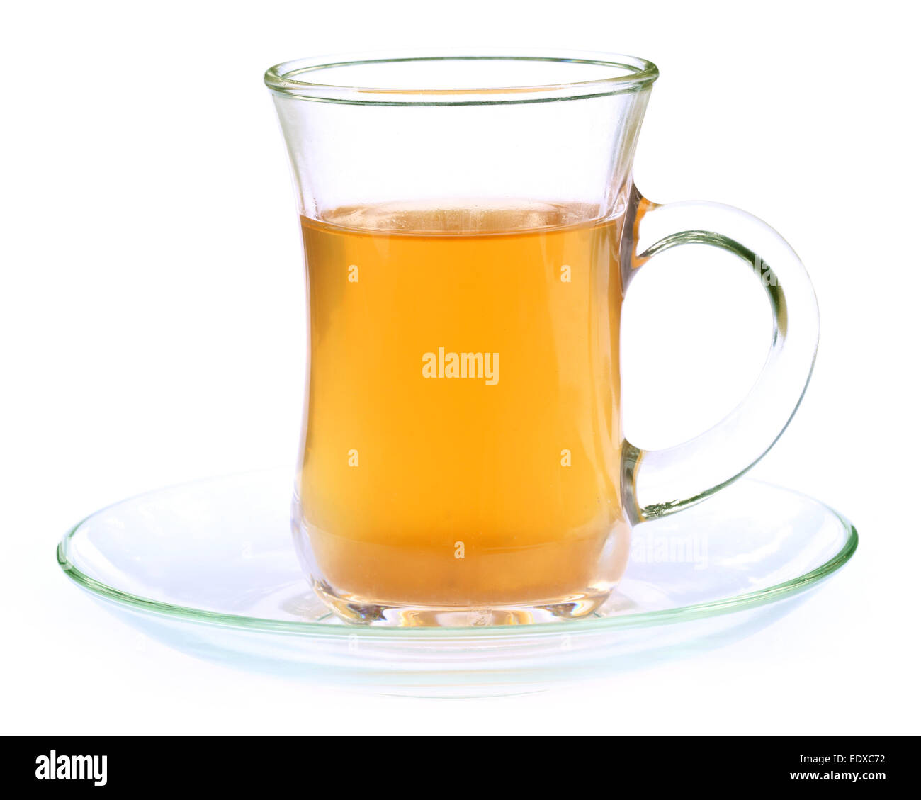 Tea liquor on a transparent cup over white background Stock Photo Alamy