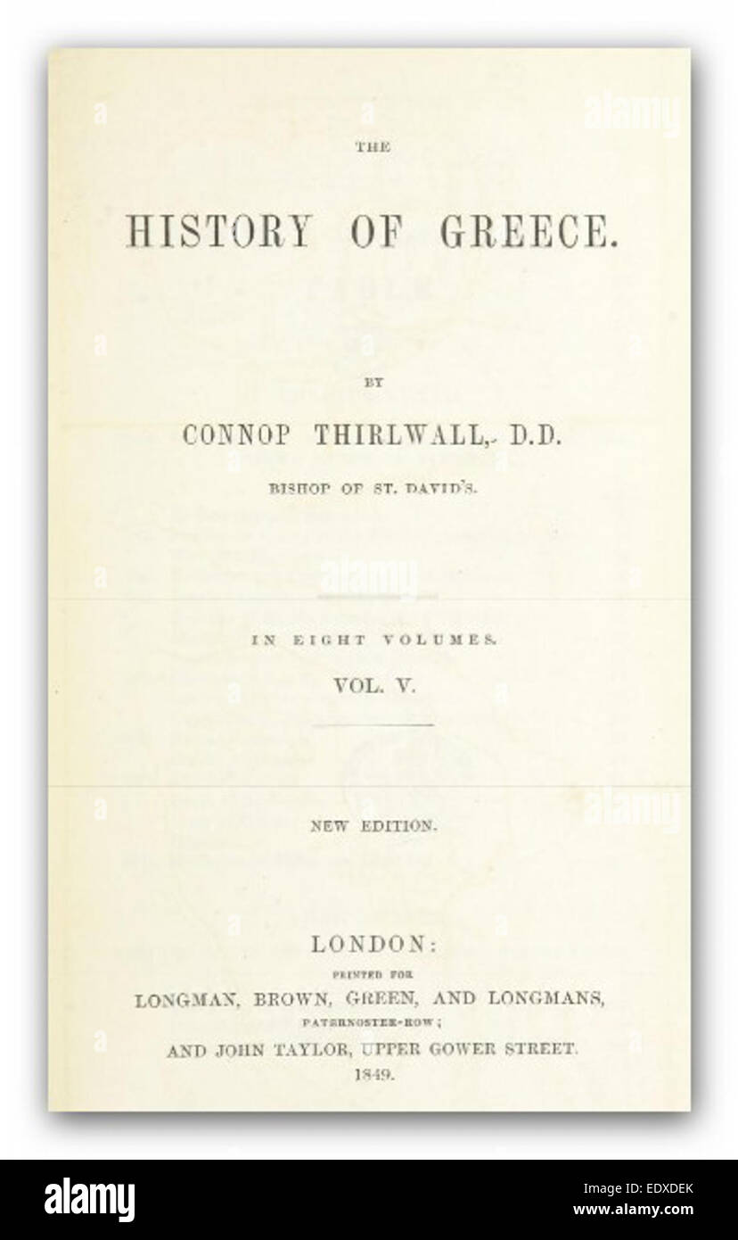 THIRLWALL(1849) A History of Greece - Vol.5 Stock Photo