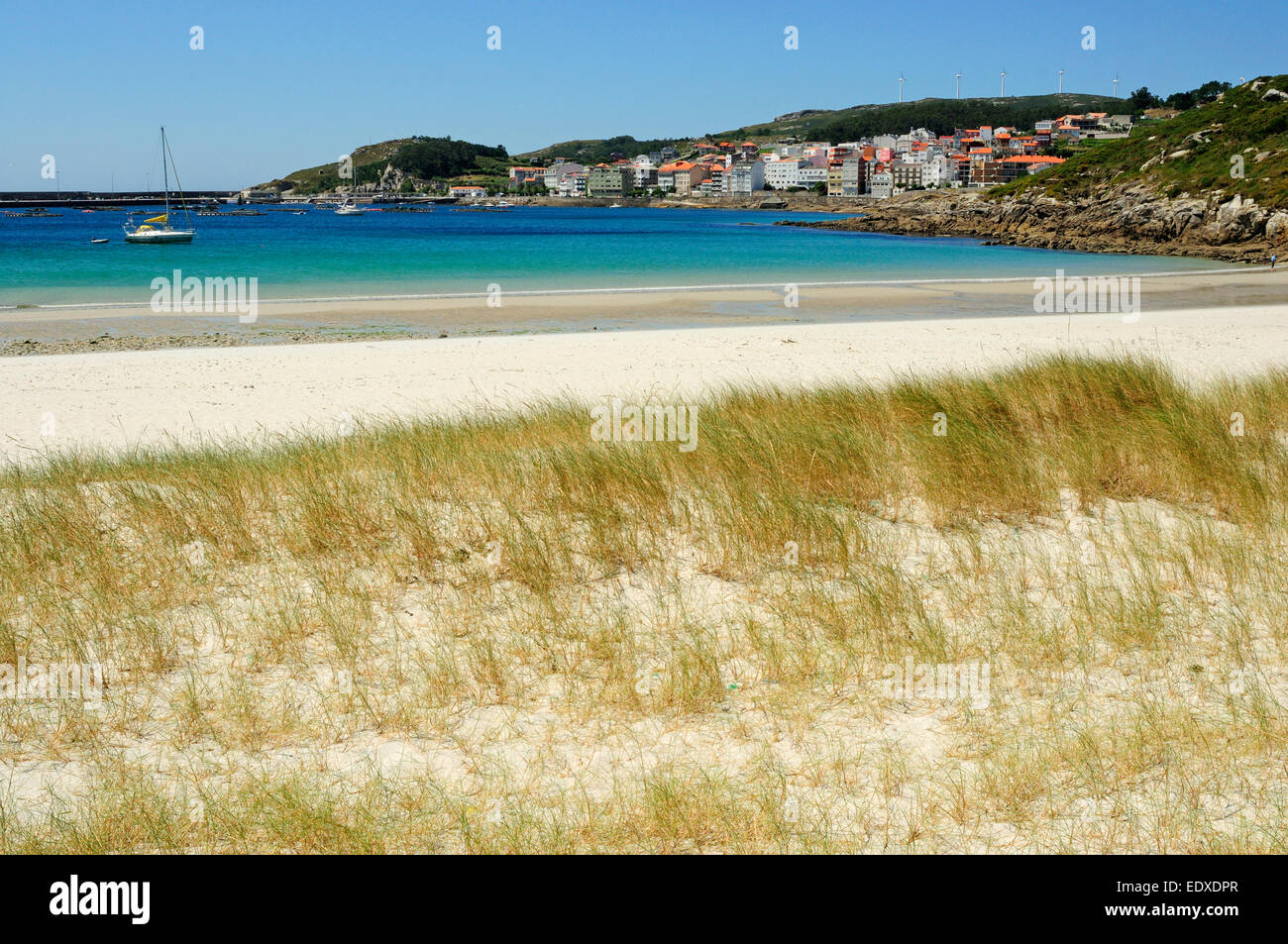 A Ermida beach and sand dunes. Corme, Galicia, Spain Stock Photo