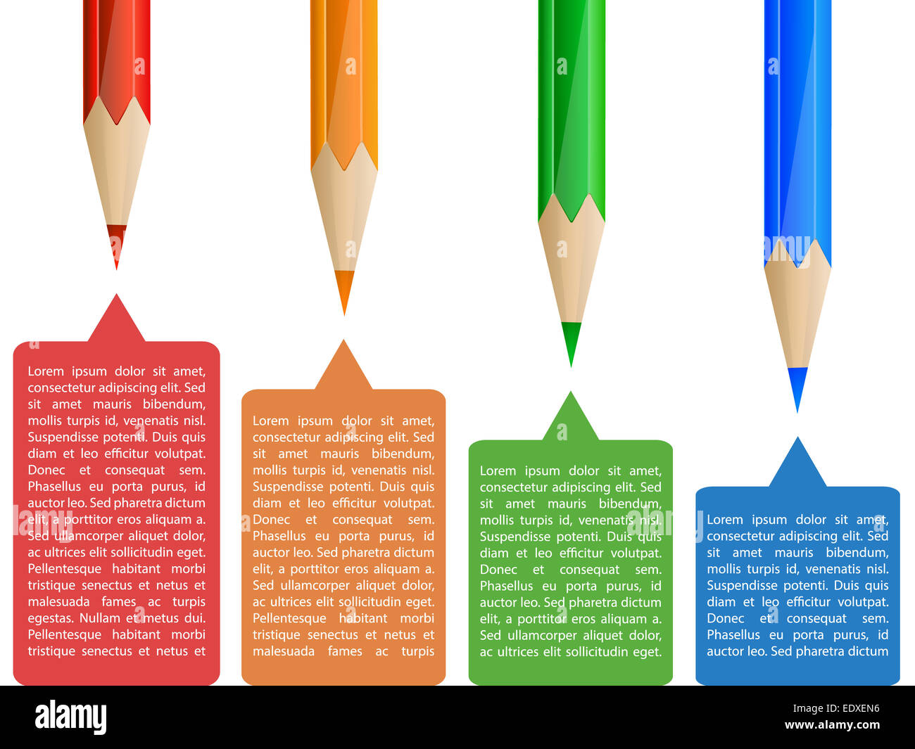 Colorful pencil infographics Stock Photo