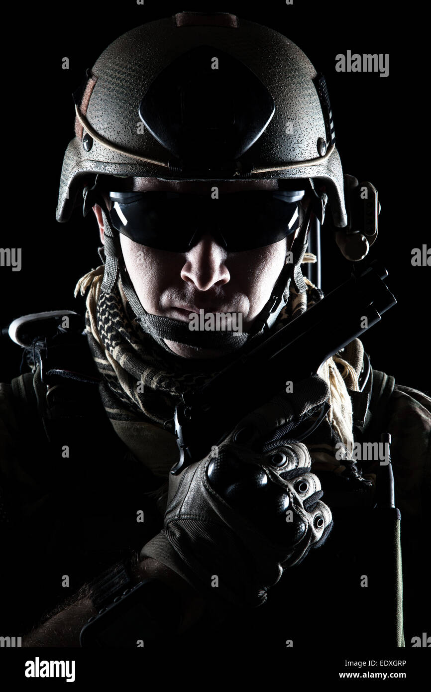 United States Army ranger with pistol Stock Photo Alamy