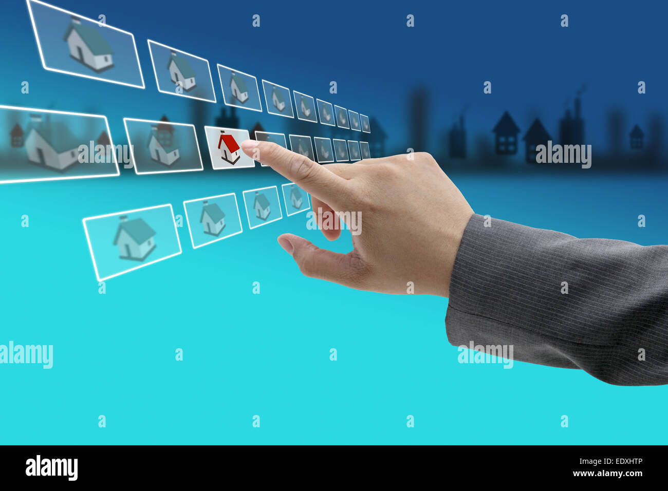 New property in real estate market with electronic commerce concept