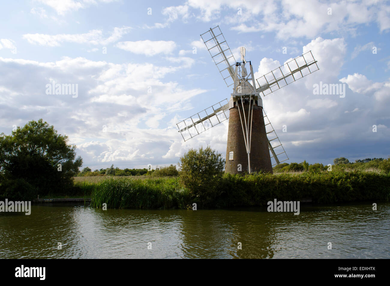 Hobbs Drainage Mill on the River Bure on the Norfolk Broads, Norfolk, UK Stock Photo