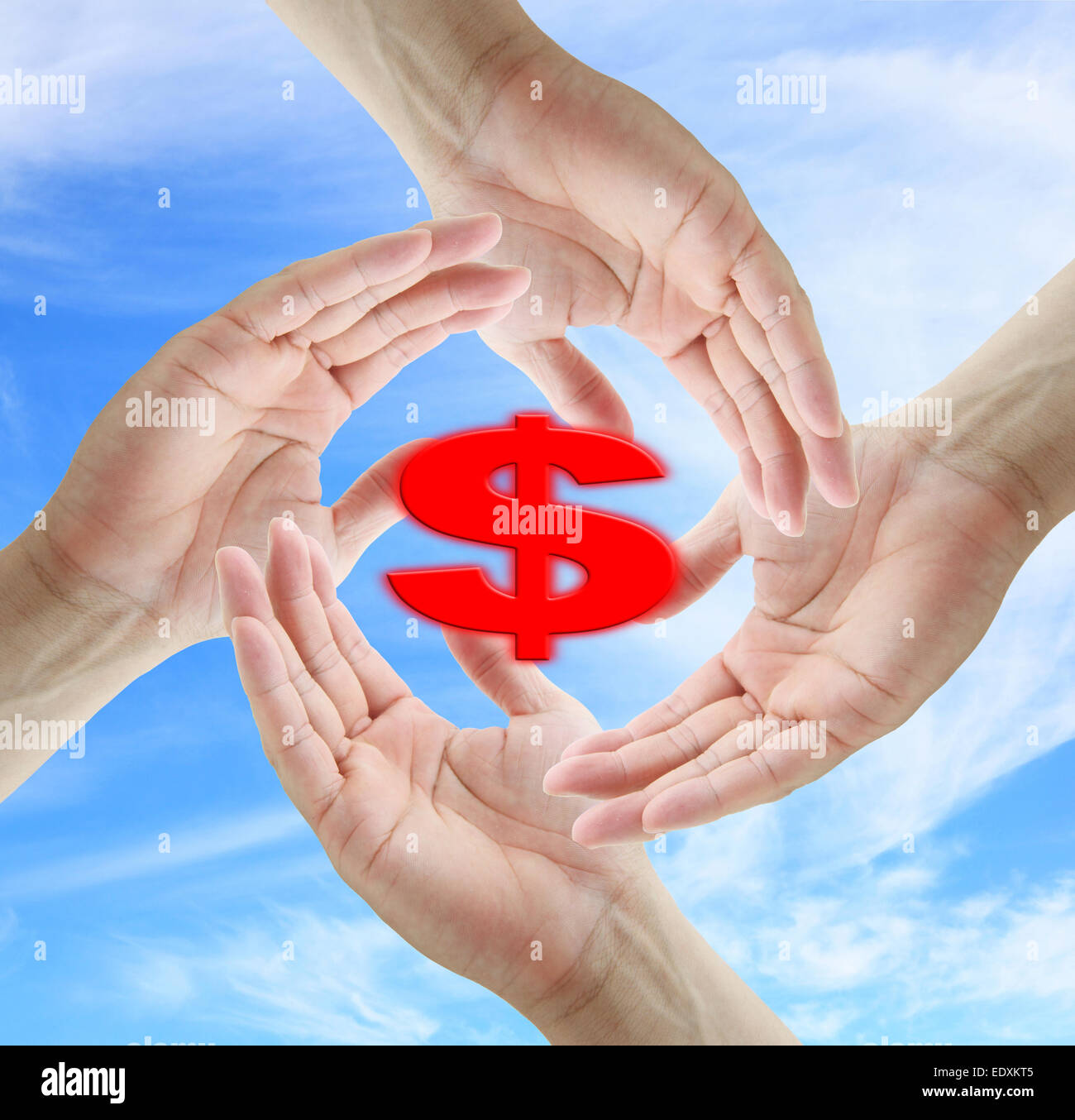 asian business man holding Dollar Sign for helping and saving concept ...