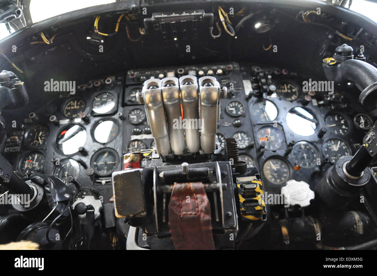 Avro Vulcan bomber plane cockpit details, illustrating Cold