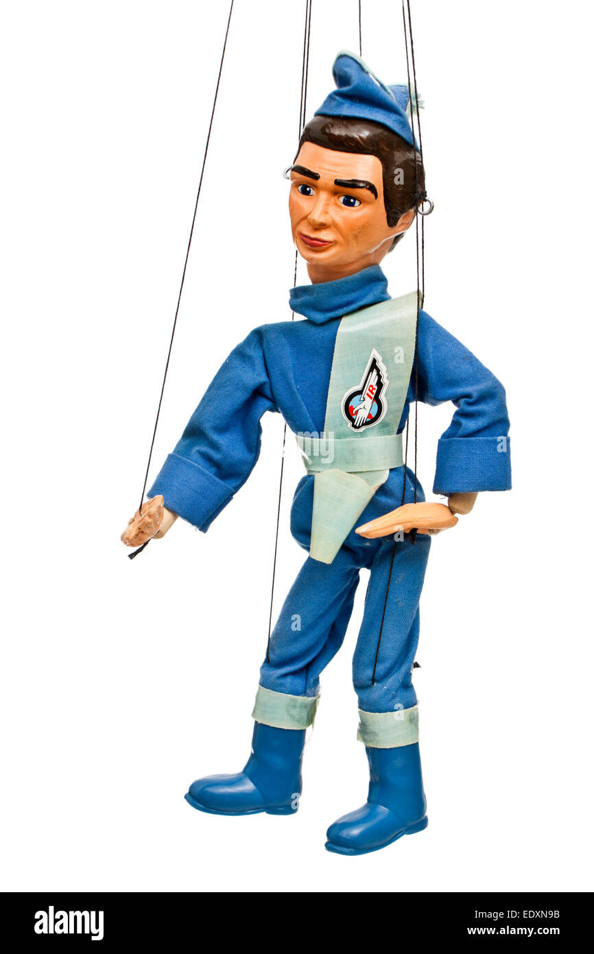 Vintage 'Scott Tracy' puppet from the 1960's 'Thunderbirds' supermarionation TV-series. Stock Photo
