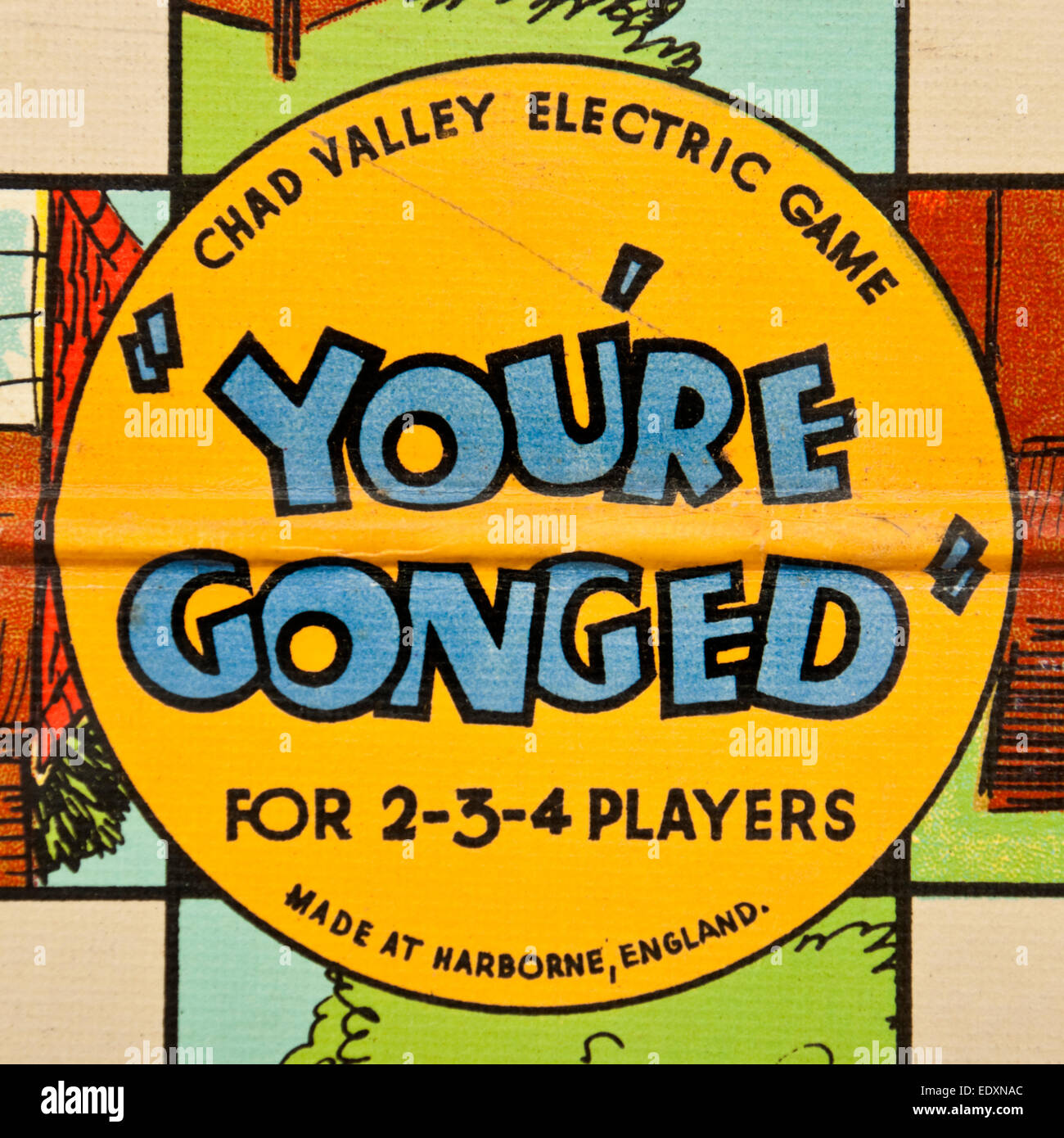 Very rare vintage 'You're Gonged' board game by Chad Valley (late 1920's or early 1930's) Stock Photo