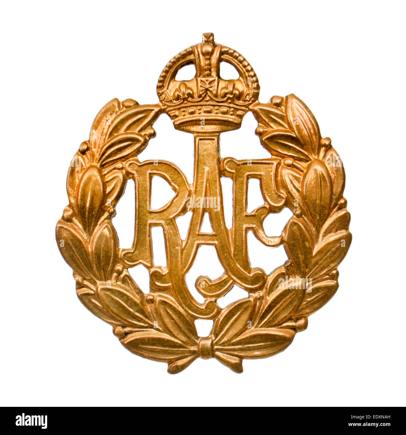 Vintage WW2 British Royal Air Force (RAF) cap badge (OR - Other Ranks type). Stock Photo