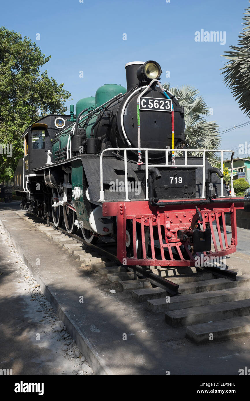 Historic Train at the River Kwai Railway Station in Kanchanaburi