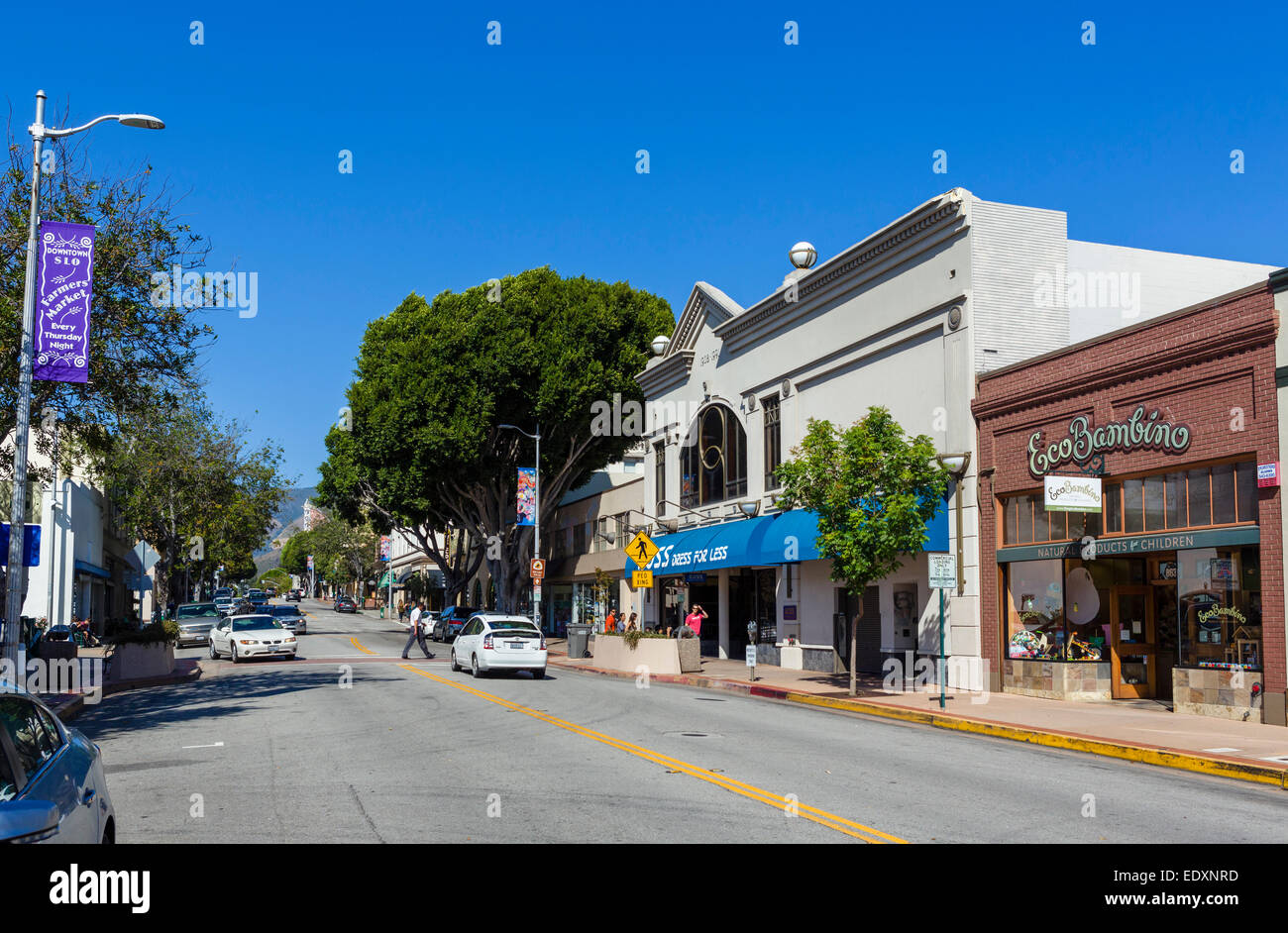 Monterey Street in downtown San Luis Obispo, California, USA Stock Photo