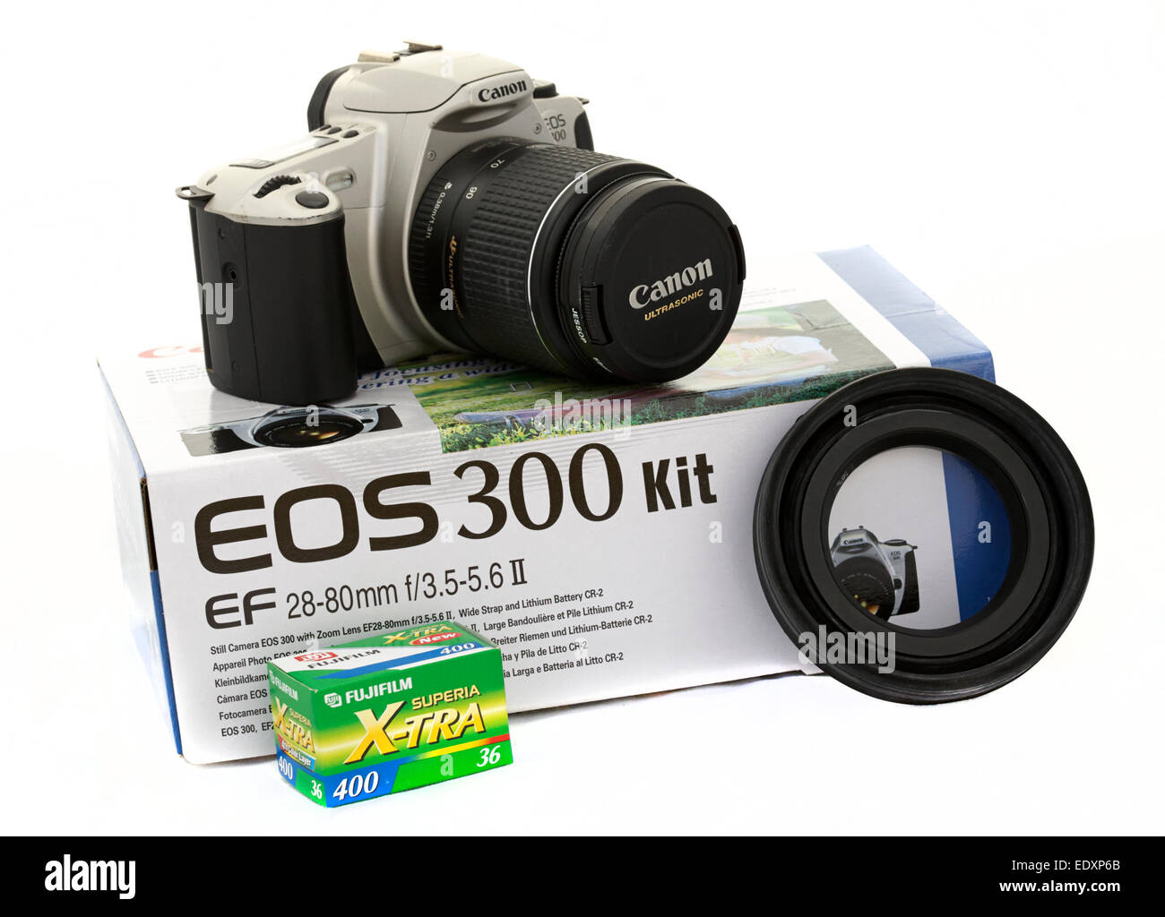 Canon EOS 300 film camera and box Stock Photo - Alamy