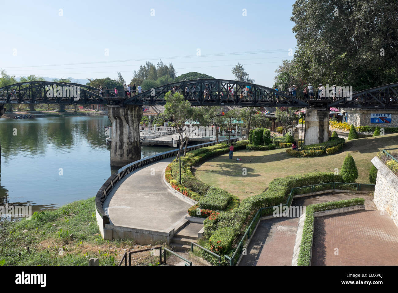 River Kwai Bridge in Kanchanaburi Thailand Stock Photo