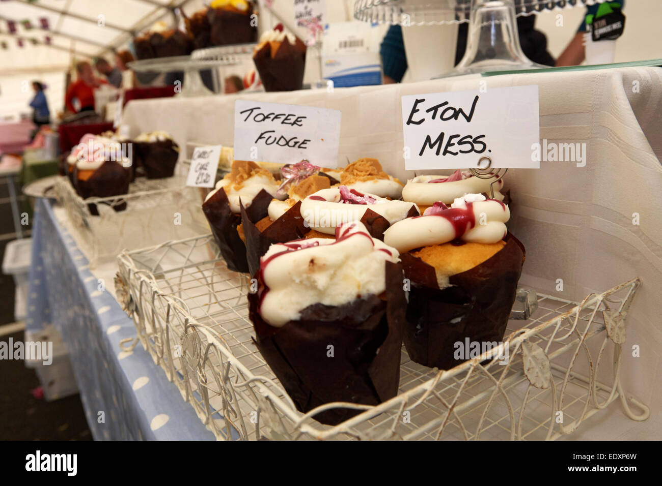 fresh baked items on a specialty artisan stall at a craft market Stock Photo