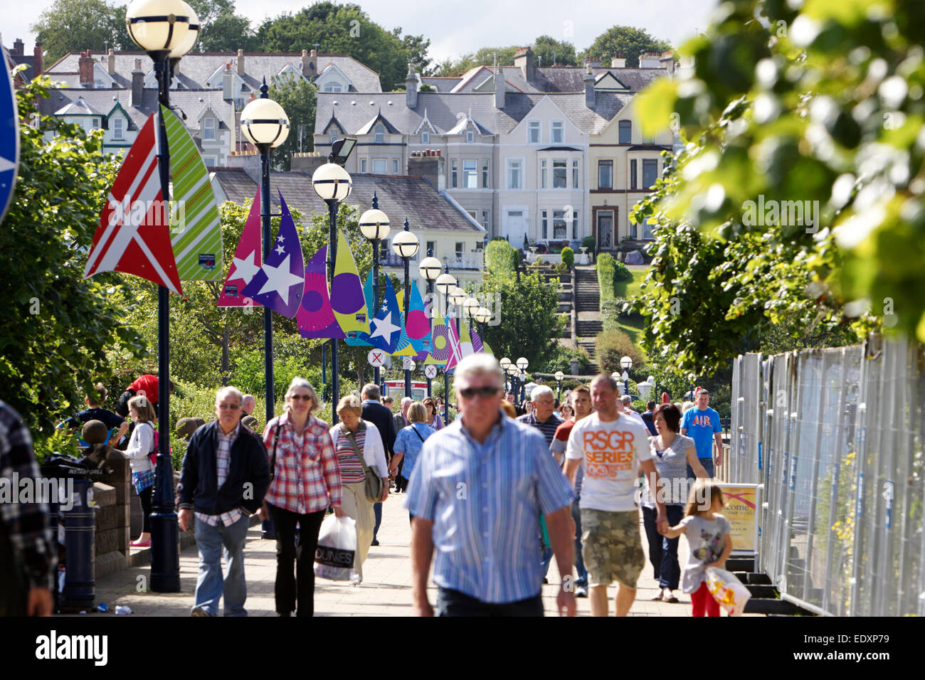 seafront promenade in bangor county down in summer Stock Photo
