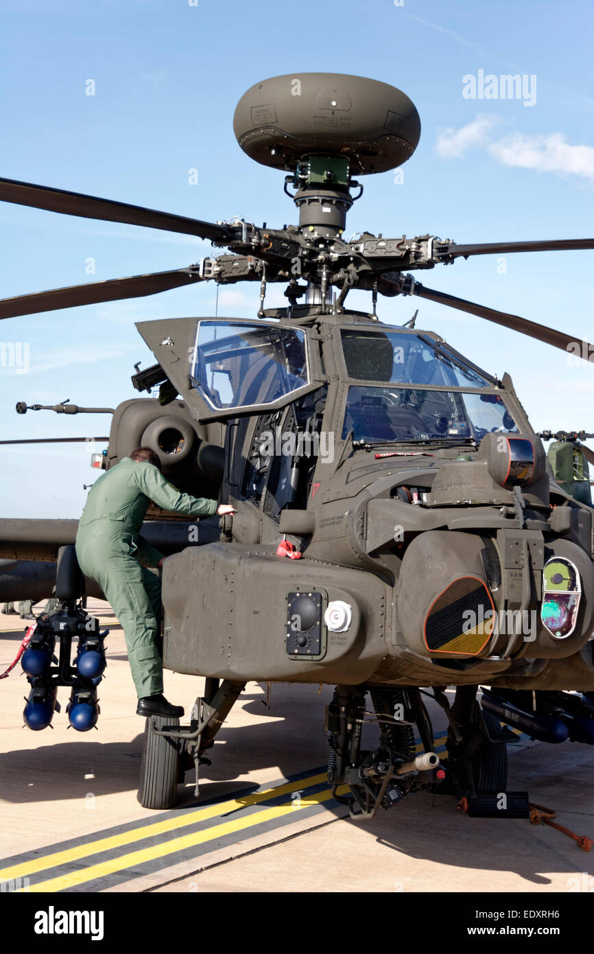 Augusta Westland AH-64D Longbow Apache Attack Helicopter Stock Photo