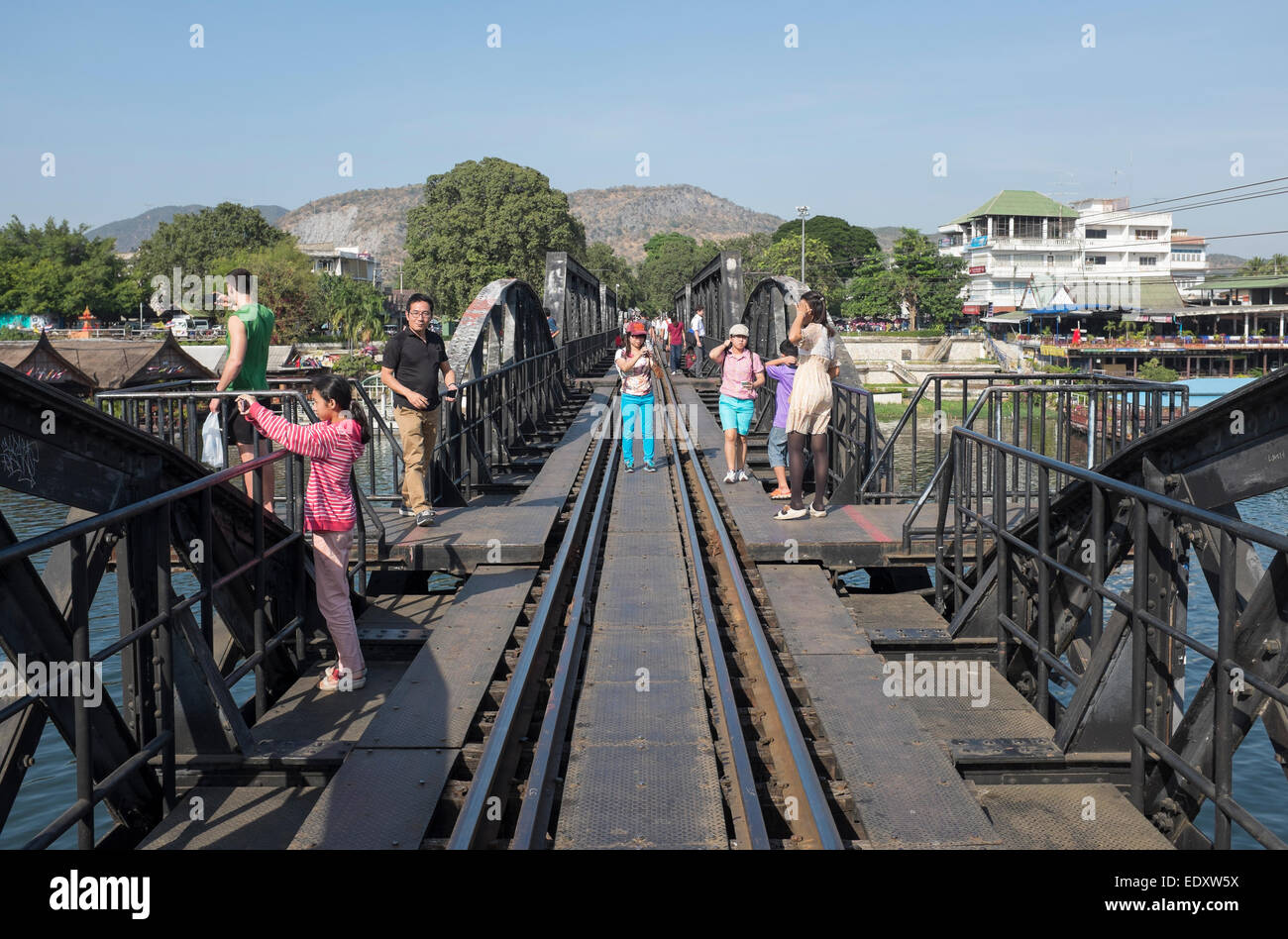 River Kwai Railway Bridge at Kanchanaburi Thailand Stock Photo