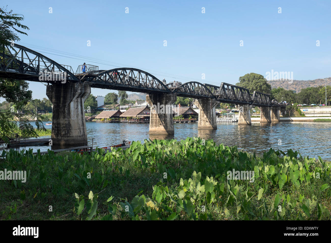 River Kwai Railway Bridge at Kanchanaburi Thailand Stock Photo
