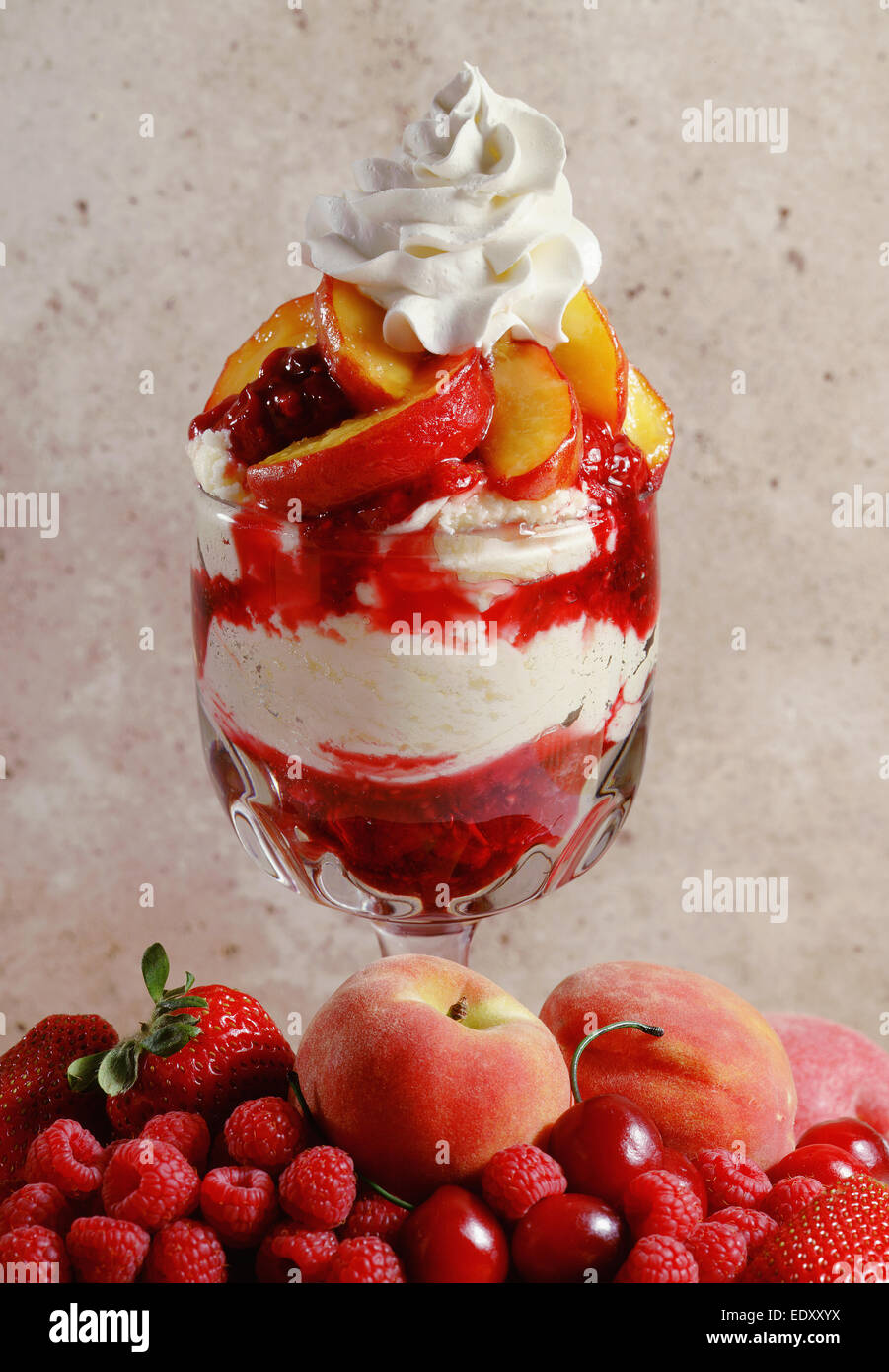 Strawberry sundae cherry on hi-res stock photography and images - Alamy
