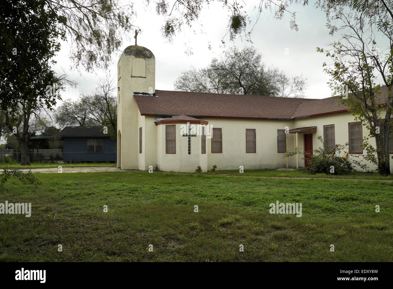 Catholic chapel near the town of Abram in south Texas near the Rio Grande River. Stock Photo