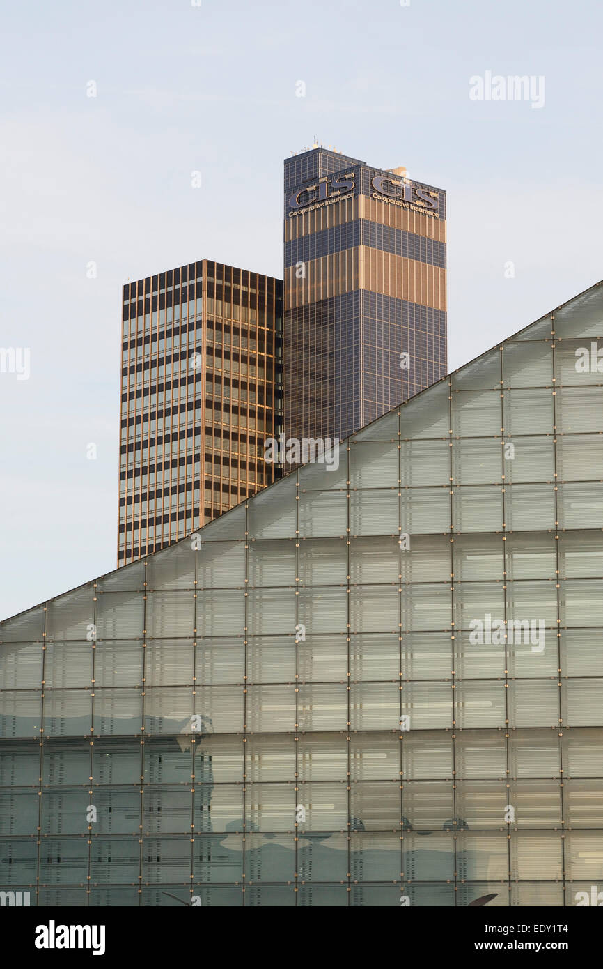 The icon 1960's CIS building behind the modern Urbis building which ...