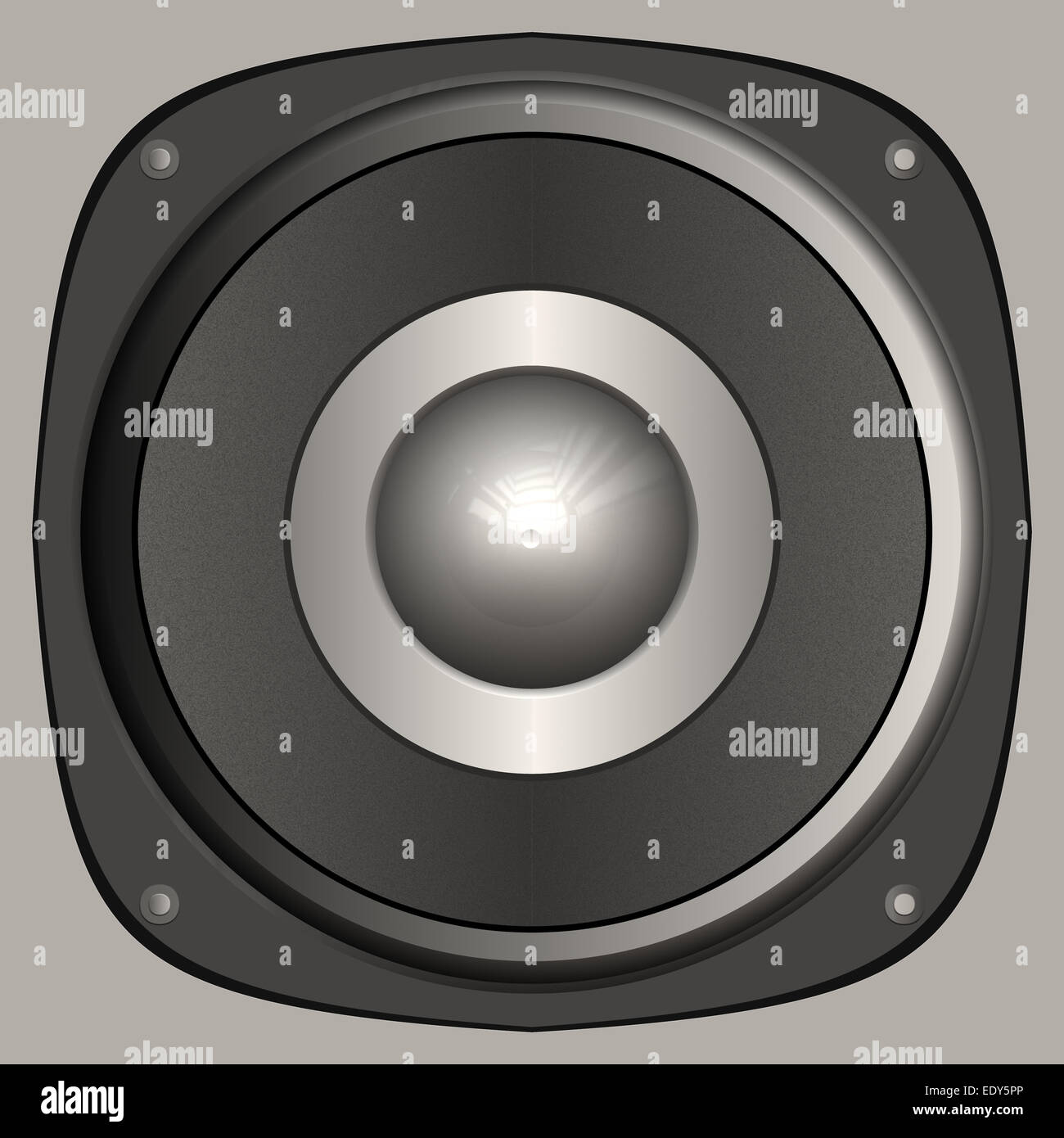 Audio speaker isolated on gray background Stock Photo