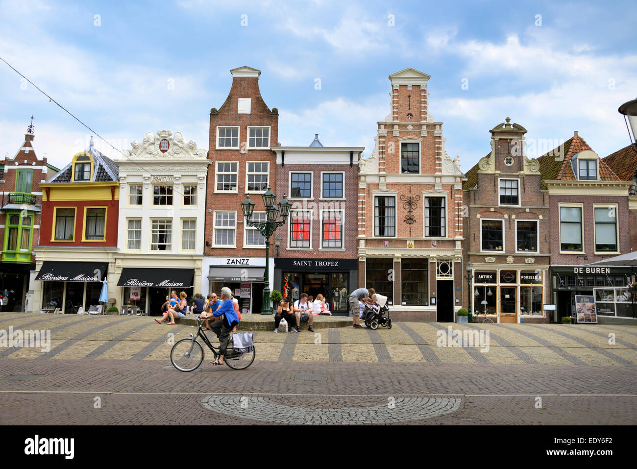Traditional Dutch buildings, Kraanbuurt, Alkmaar, North Holland, Netherlands, Europe Stock Photo