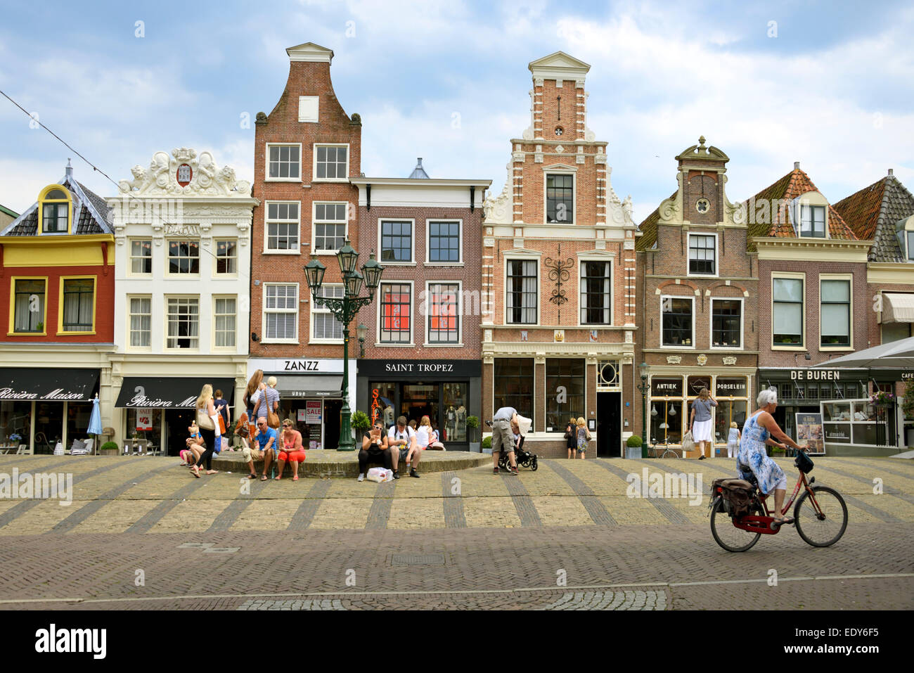 Traditional Dutch buildings, Kraanbuurt, Alkmaar, North Holland, Netherlands, Europe Stock Photo
