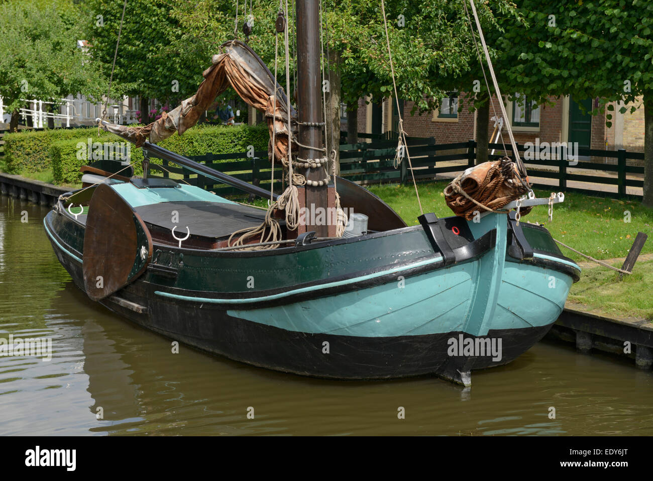 Traditional sailing boat, Zuiderzee open air museum, Lake Ijssel, Enkhuizen, North Holland, Netherlands, Europe Stock Photo