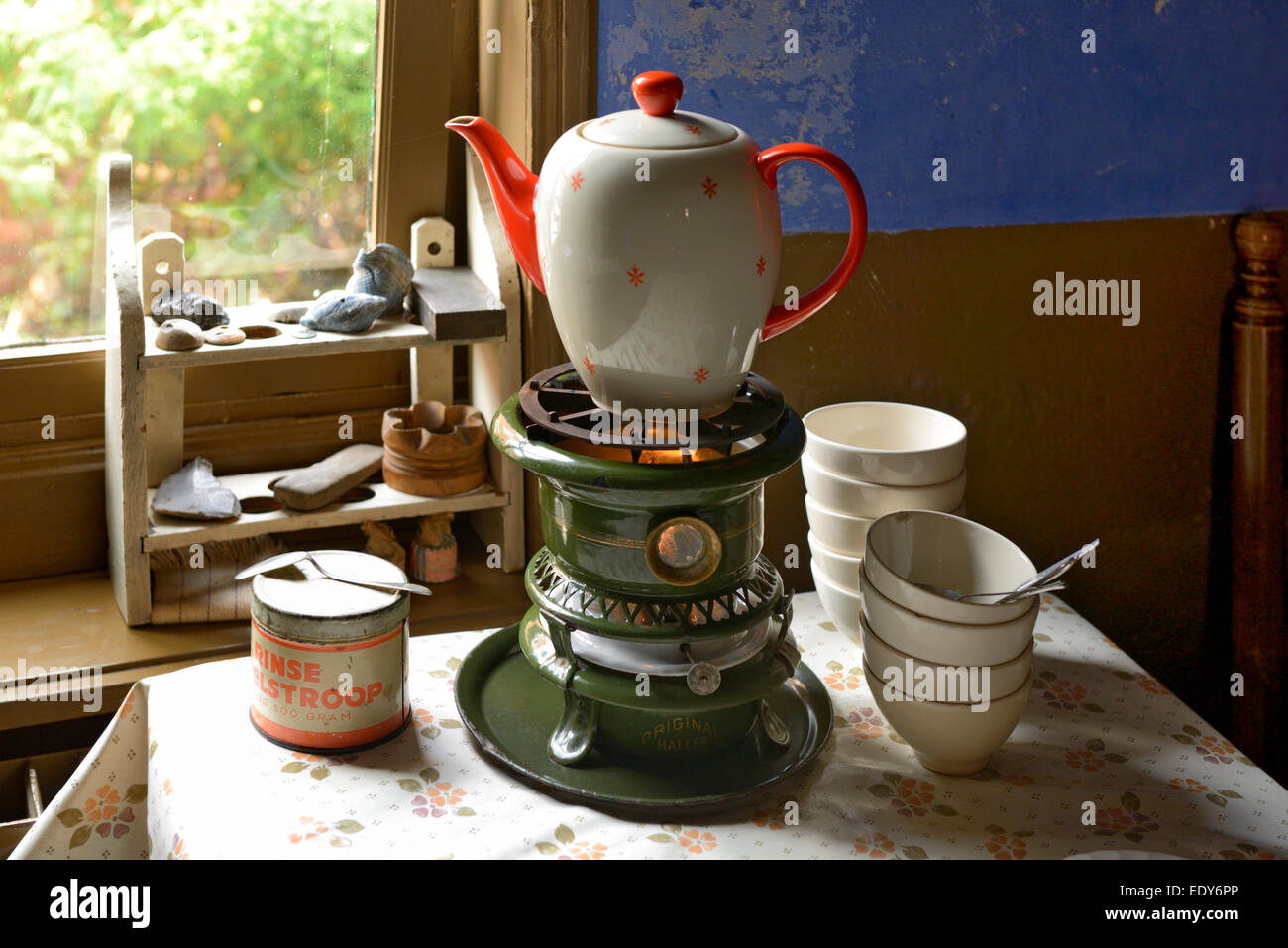 Paraffin Stove with coffee pot, Zuiderzee open air museum, Lake Ijssel