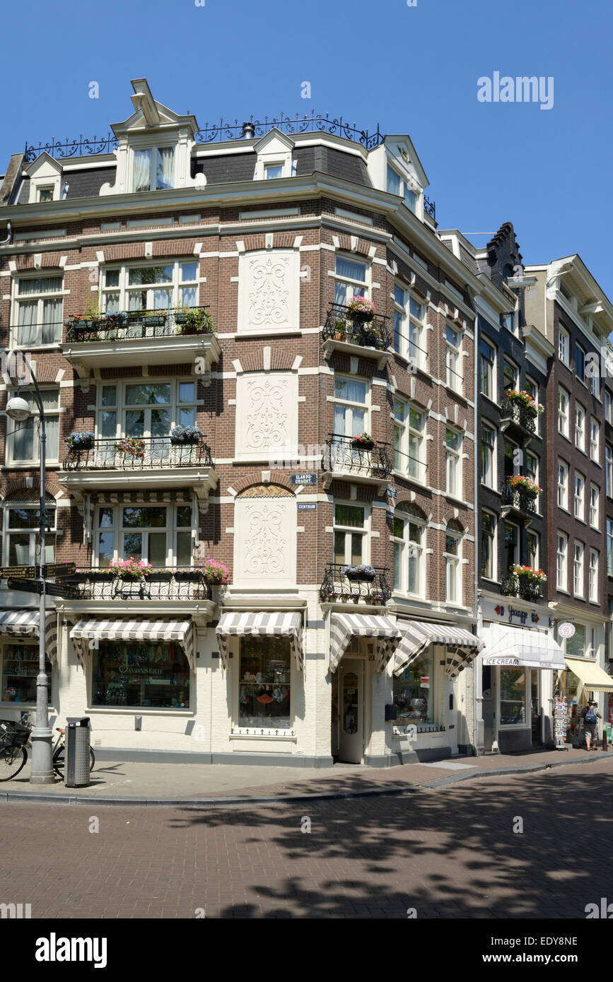 Building on the corner of Elandsgracht and Prinsengracht, Amsterdam, North Holland, Netherlands, Europe Stock Photo