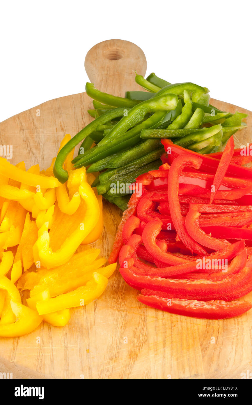 Chopped green red yellow peppers hires stock photography and images