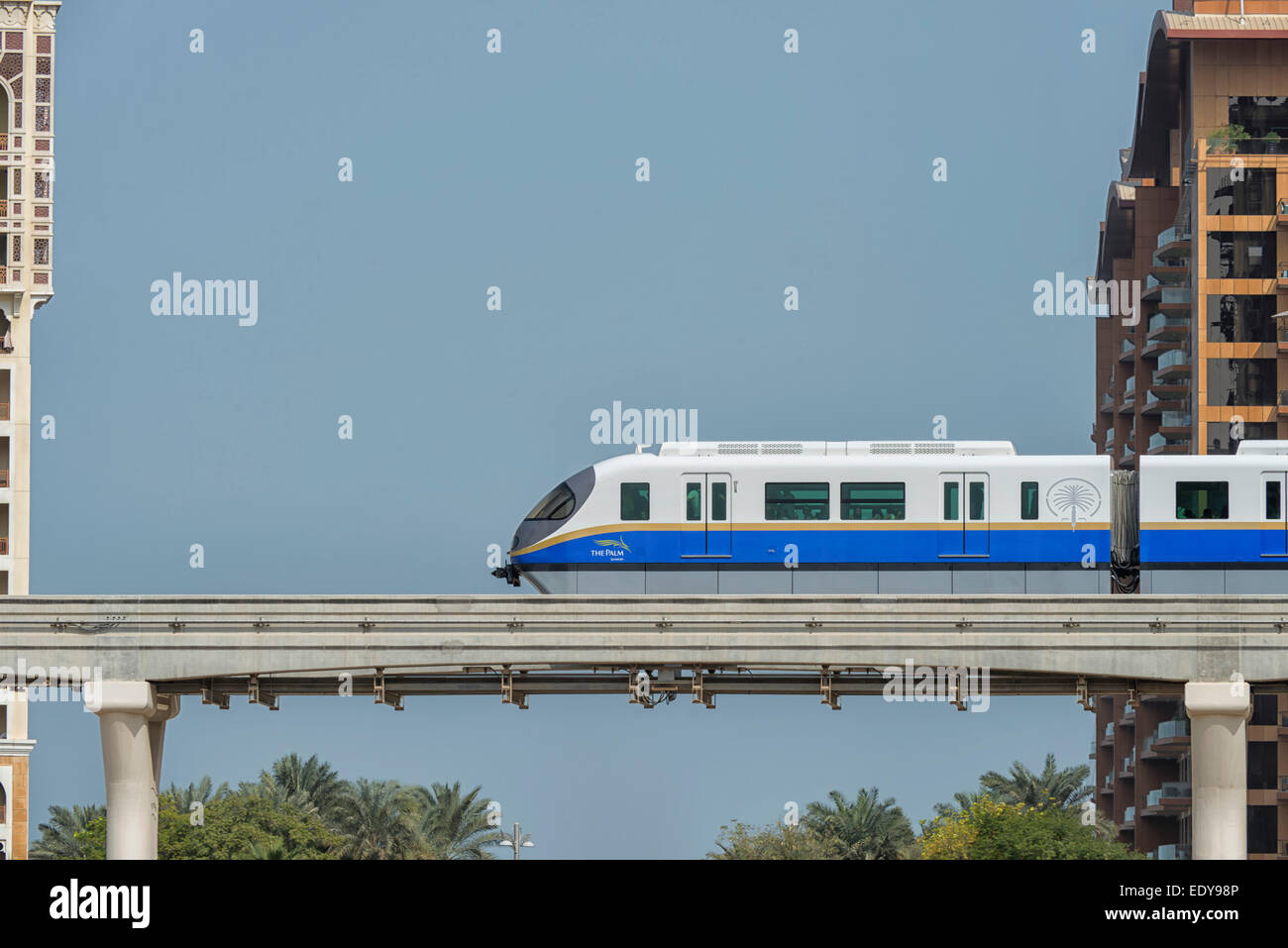 Palm Jumeirah Monorail in Dubai, UAE Stock Photo - Alamy