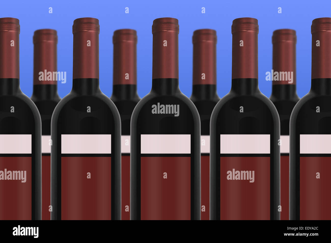 Unlabeled red Wine Bottles with blue background Stock Photo Alamy
