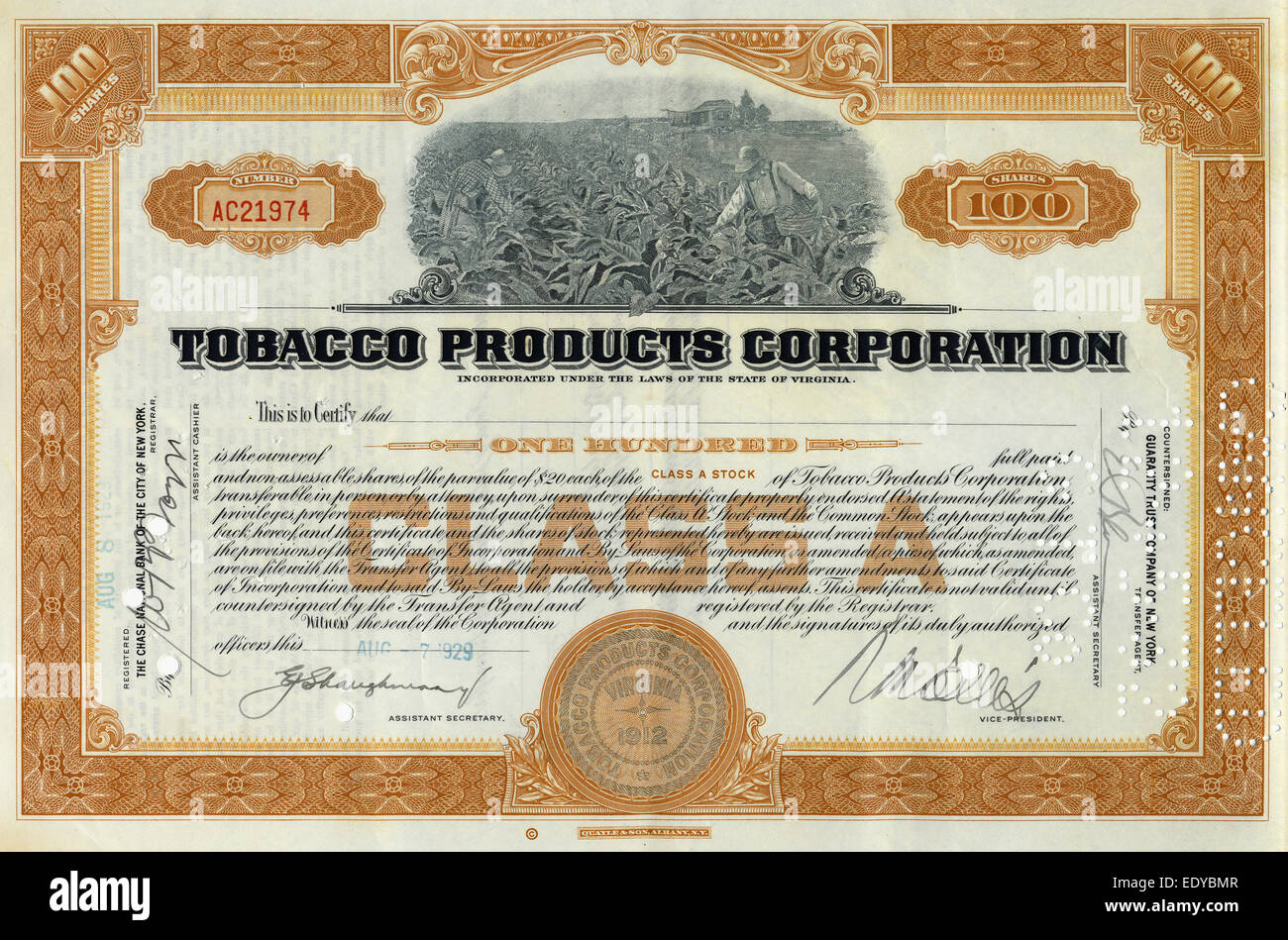 tobacco stock company American Tobacco Company Stock Certificate from 1960s – Ticker History