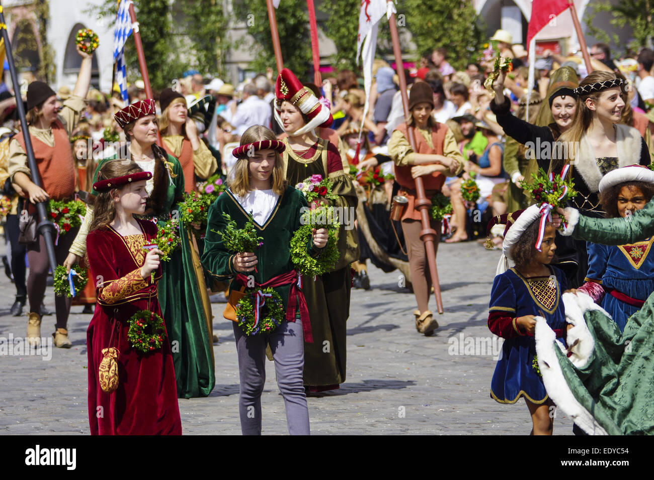 Mittelalterliche Spiele während der Landshuter Hochzeit in Landshut